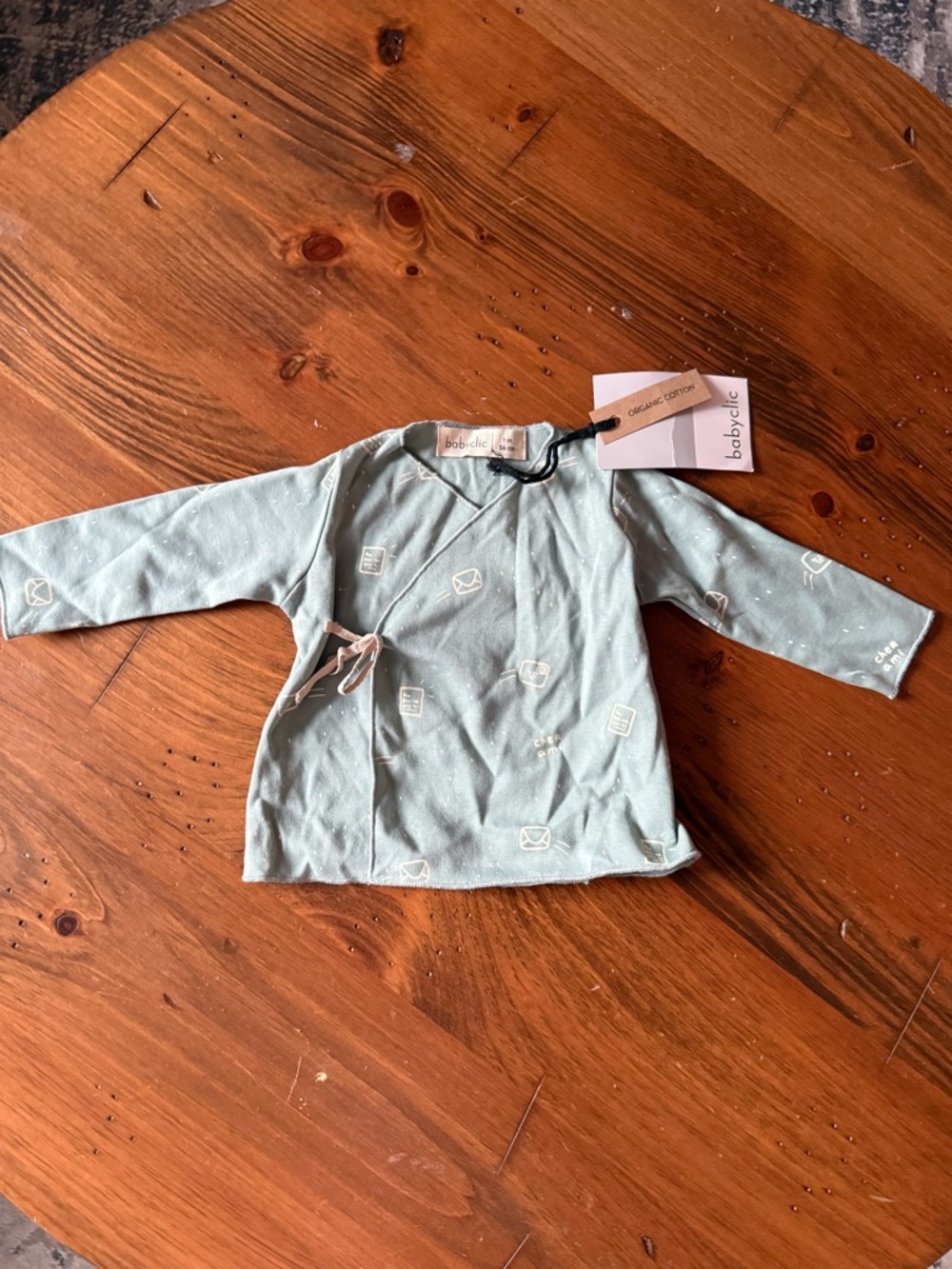 Babyclic Sage Green Wrap-Front Long Sleeve Tee